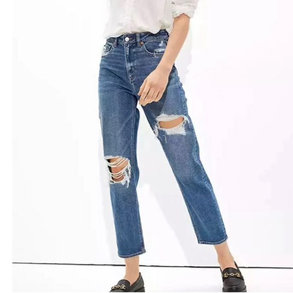American Eagle Outfitters Denim - American eagle stretch mom straight jeans 12 regular